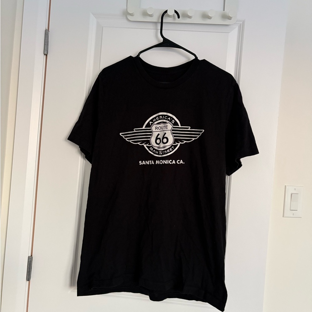 Santa Monica Black Graphic T-Shirt